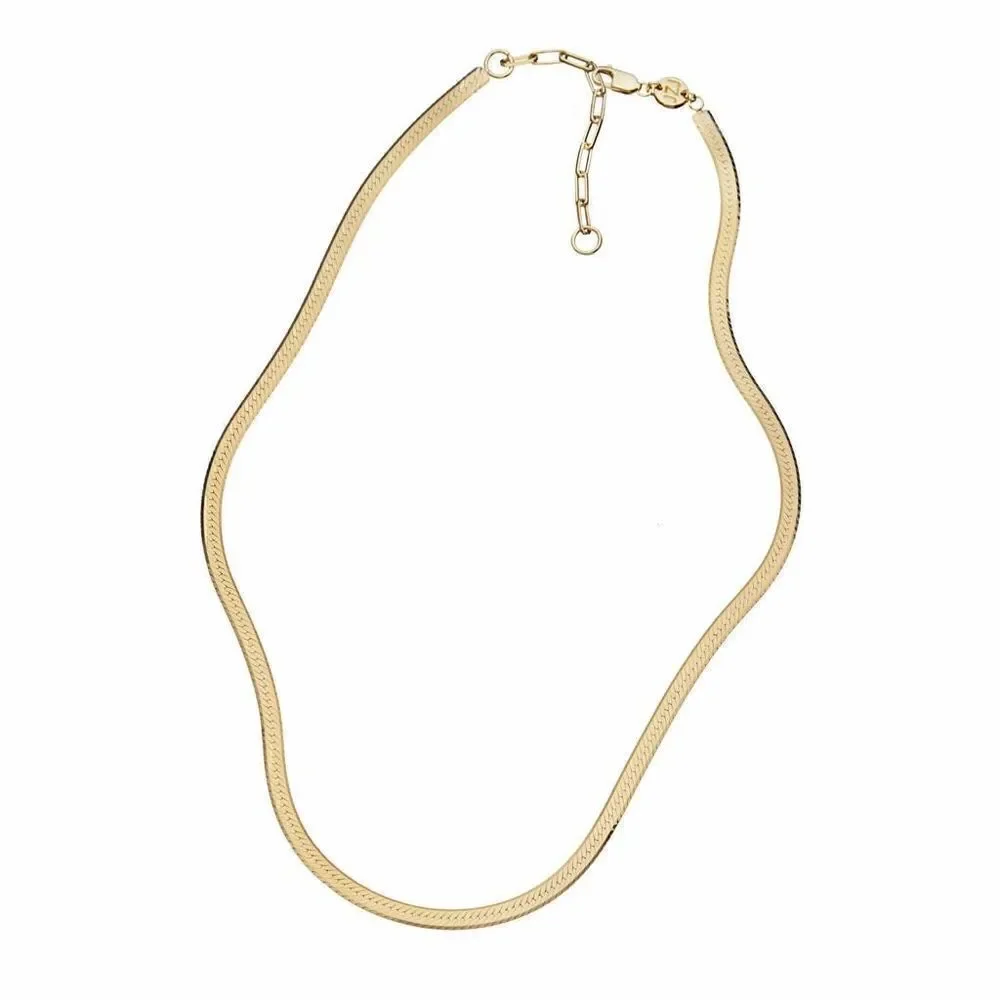 Jennifer Zeuner 14k Plated Herringbone Necklace NEW
